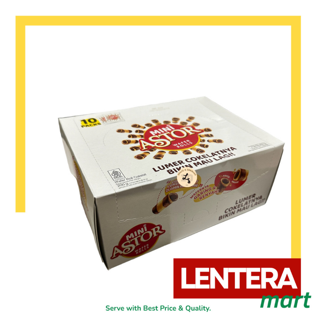 

Mini Astor Wafer Rolls Mayora 1 Pack Isi 10 pcs @20gr LenteraMart