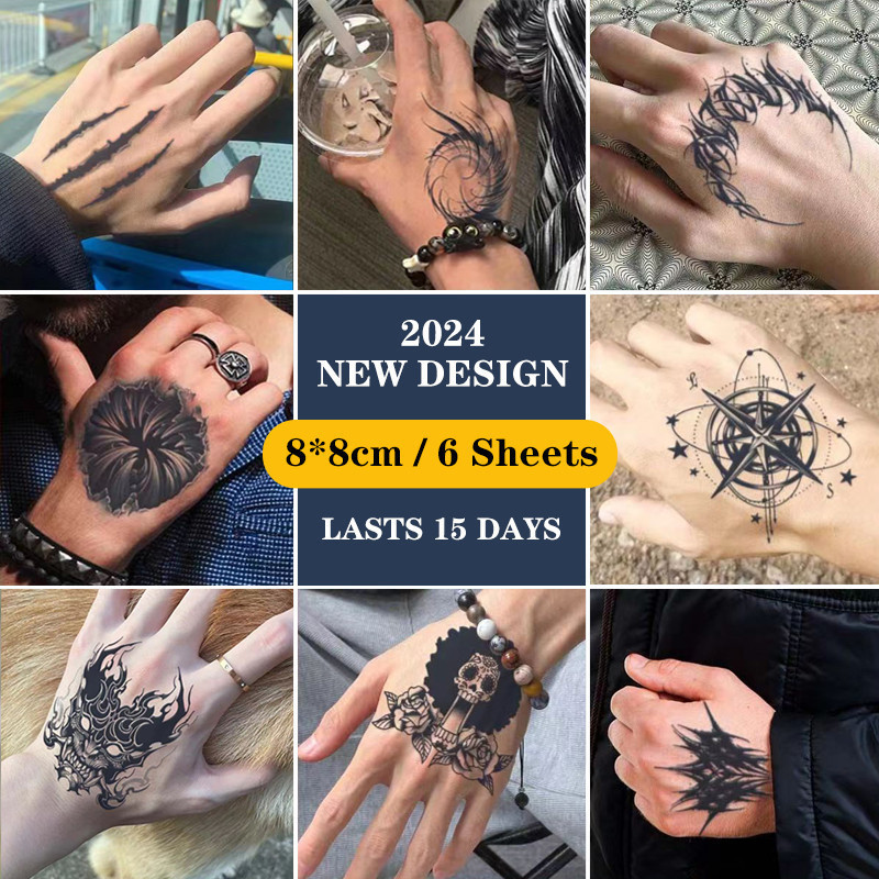 FRUIT INK Tato Temporer Seri Belakang Tangan Semi Permanent 8x8cm Waterproof