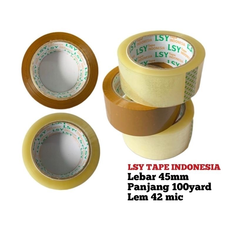 

lakban bening - cokelat termurah LSY TAPE 45mm x 100yard ( CHO )