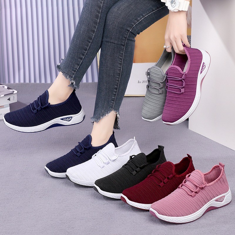 ☀ Sunly ☀ SEP102 (Tanpa Kotak) Sepatu Sneakers Wanita SIze 36-42 Ada Warna Simple Polos Ringan Olahr