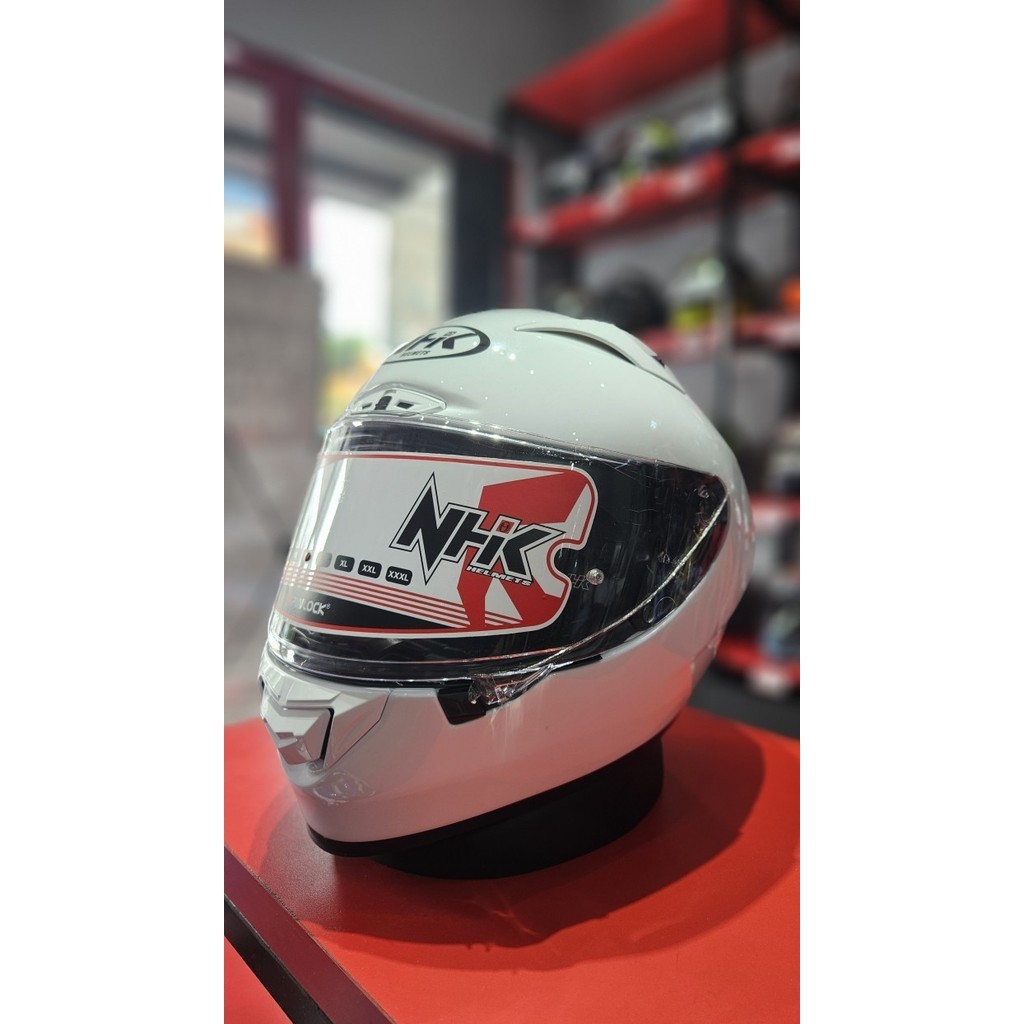 Helm Motor Full Face - NHK GP-R Tech Race Solid Special Edition White Gloss