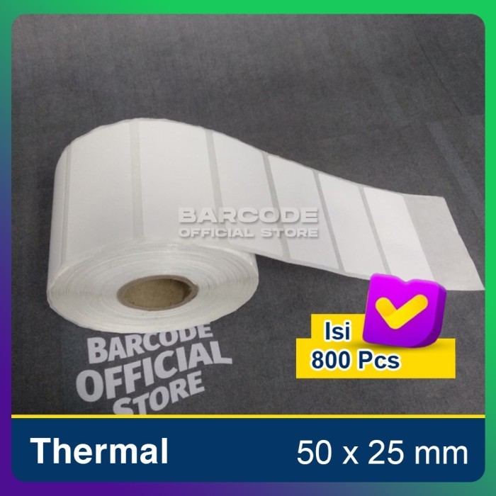 

KERTAS STICKER LABEL PRINTER BARCODE 50 X 25 MM - 1 LINE - THERMAL -TMA69