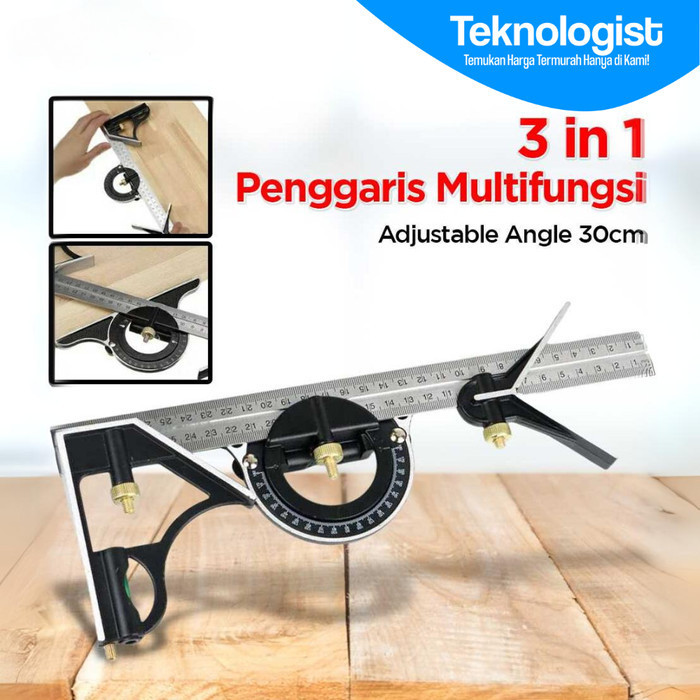 

Penggaris Sudut Multifungsi Adjustable Angle Ruler Set 30 cm Stainless Steel