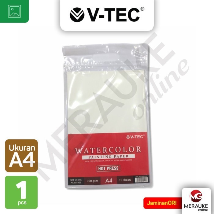 

V-TEC Watercolor Painting Paper 300gsm Hot Press WHP-30010 A4