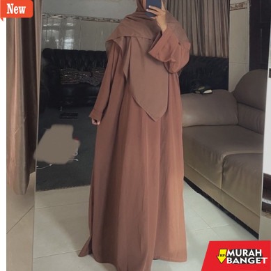 abaya shopee haul 2024 Gamis Abaya Turkey Polos Hitam Wanita Busui Simpel Terbaru