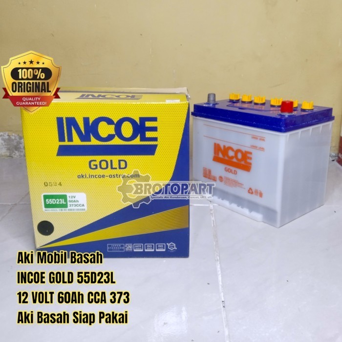 Aki Mobil INCOE GOLD 55D23L Aki basah HYBRID 12V 60Ah Original Incoe Astra