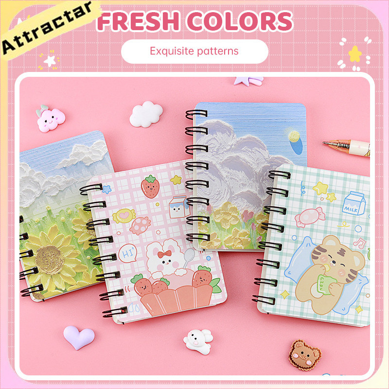 

Kartun Coil Notebook Lukisan Minyak Hewan Mini Notebook Alat Termurah Buku Siswa