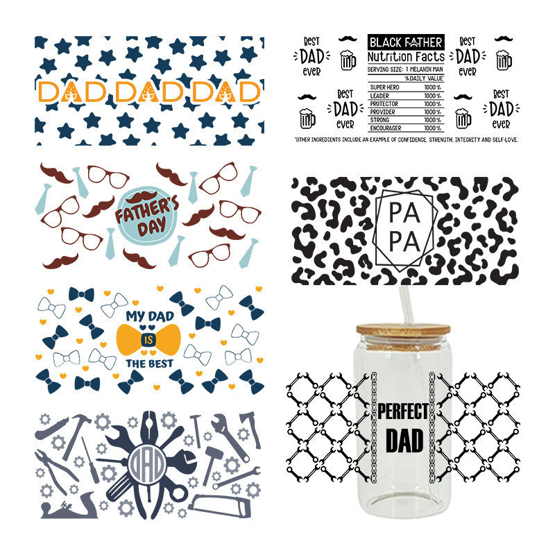 

UV DTF Sticker Mother's Day Theme For The 16oz Libbey Glasses Wraps Cup Can DIY Waterproof Easy To Use Custom Decals D14445
