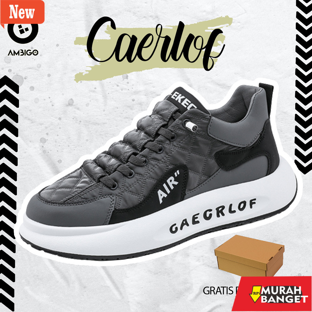 Sepatu kerja pria yg viral- [ 100% PRODUK IMPORT ] Ambigo CAERLOF Sepatu Sneakers Pria Running Sport
