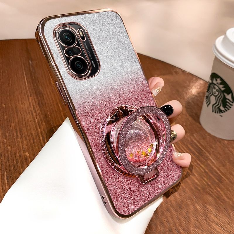 For Xiaomi POCO F3 / POCO F2 X7 Pro case with Liquid Glitter Quicksand hourglass Stand Holder Luxury