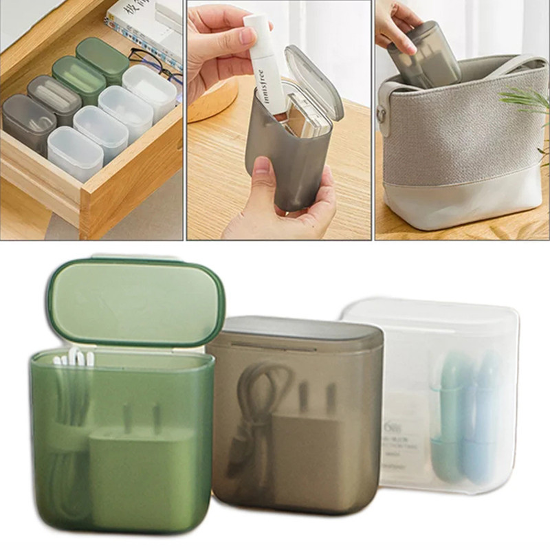 

1/3PCS Portable Storage Boxes Frosted Wire Cable Earphones Container with Dustproof Covers Home Office Reusable Storage Tools