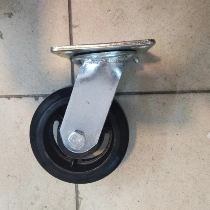 Roda Troli / Caster Wheel / Roda Troli Karet Heavy Duty 5 inch Hidup