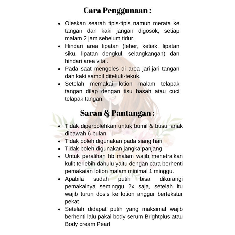 

Label Cara Penggunaan belakang