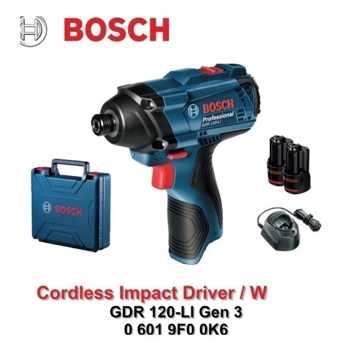 Bosch Mesin Bor Obeng Baterai / Cordless Impact Driver GDR 120-LI