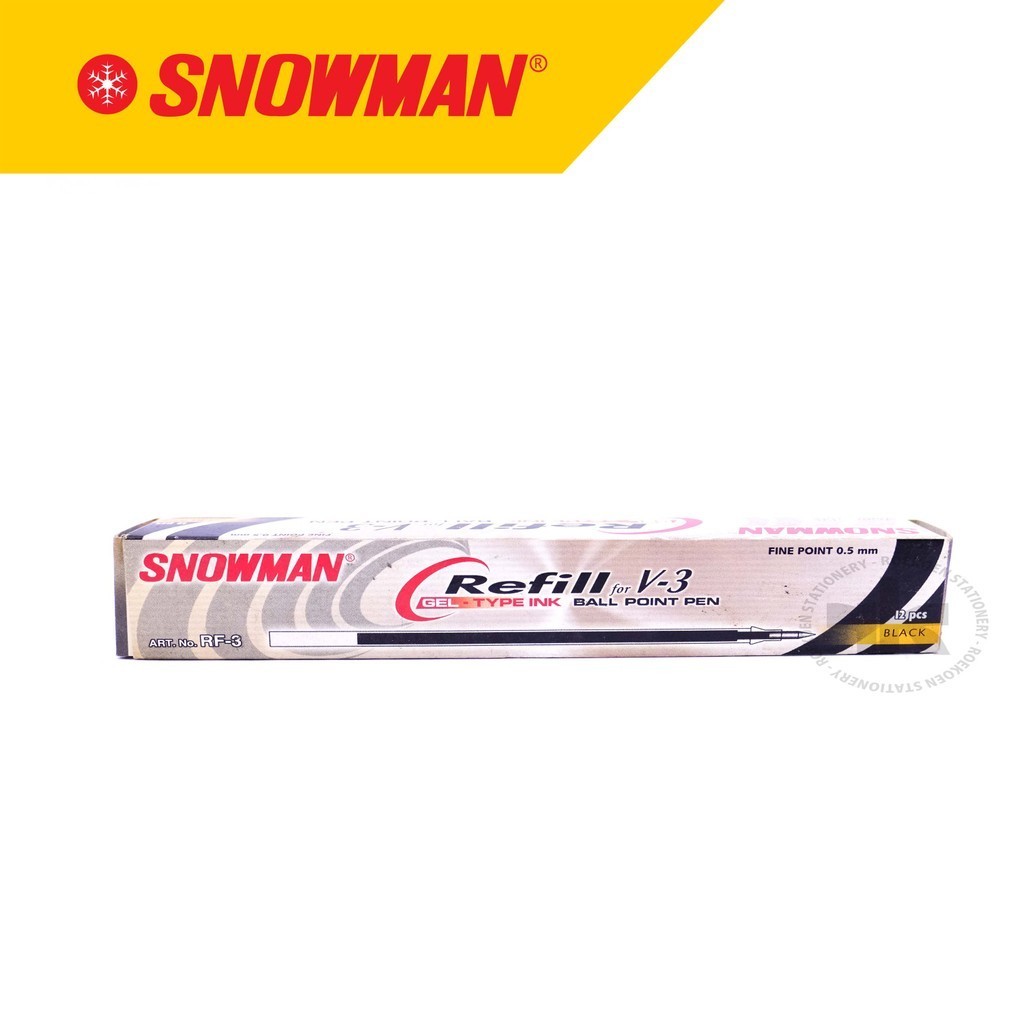 

Snowman Refill Ballpen Gel 0.5mm X-Fine Point RF-3 Black (V-3)