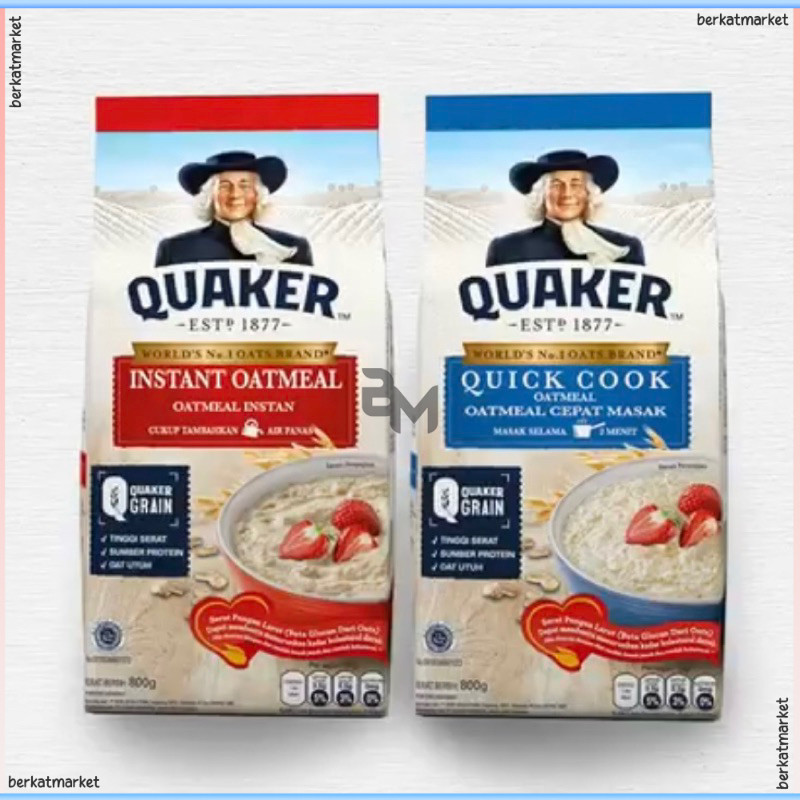 

Quaker Oat Oatmeal Havermout Haverjoy Multi Grain Instant Quick Cook Sereal Gandum 200 800 1200 Gram 3 in 1 1.2 Kg Rolled Biru Merah Rasa Matcha Vanilla Berry Sachet Taiwan