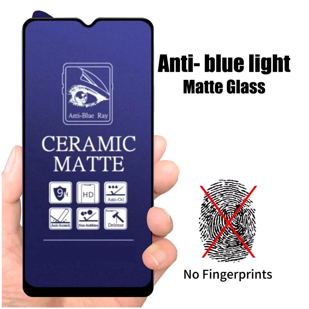 TG Ceramic Matte Blue Light Redmi 6A Tempered Glass Anti Glare Full Screen Protector