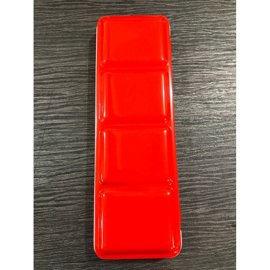 

promo ✨ -prime empty tercolor tin box for 24 half pan - Merah