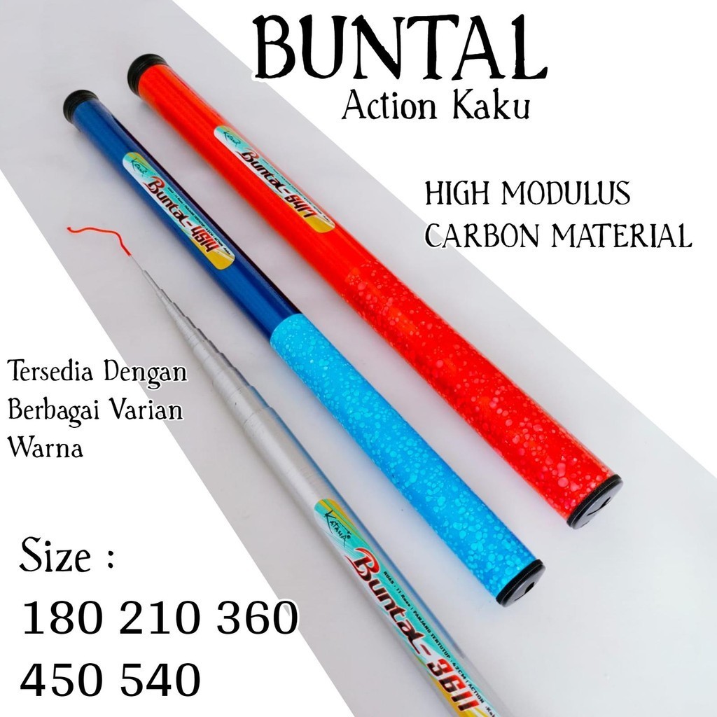 MP Katana Buntal 180 210 270 360 450 540 Joran Tegek Ruas Pendek Bahan High Modulus Carbon Action Ka