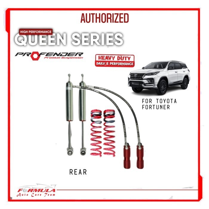 Profender Shockbreaker Queen Series Reservoir Fortuner VNT VRZ + SPRING BELAKANG - LOWERED