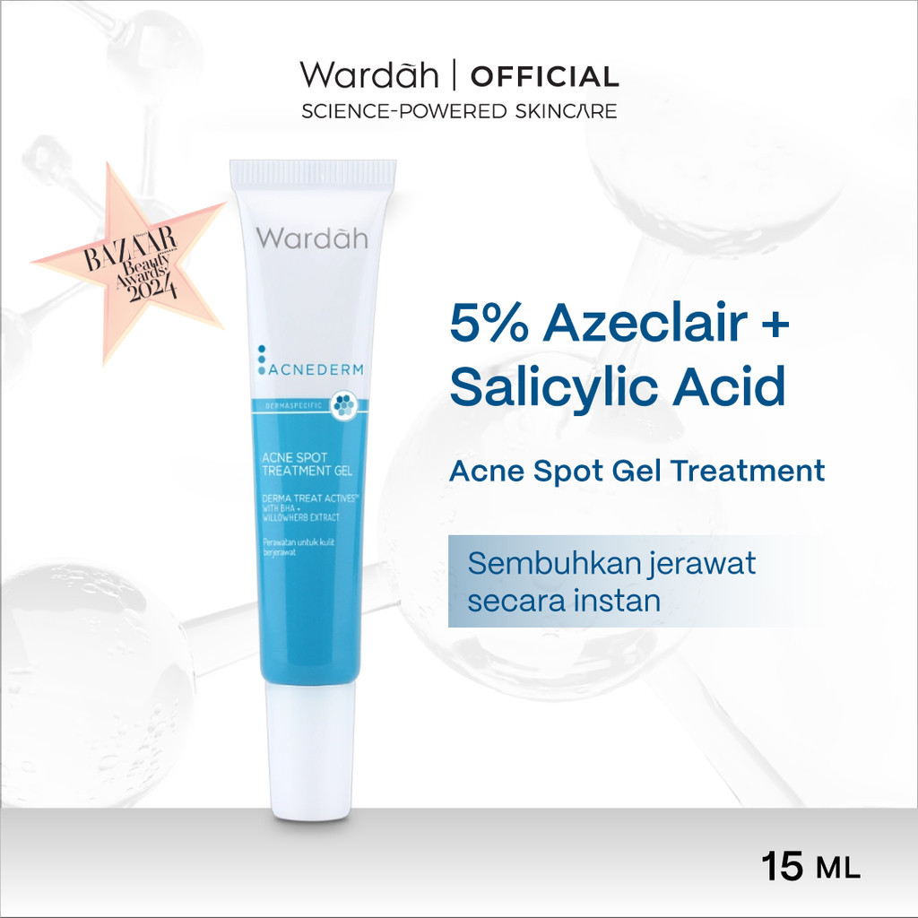 WARDAH Acnederm Acne Spot Treatment Gel 15 ml - Totol Jerawat dengan BHA dan Willowherb Extracts - M