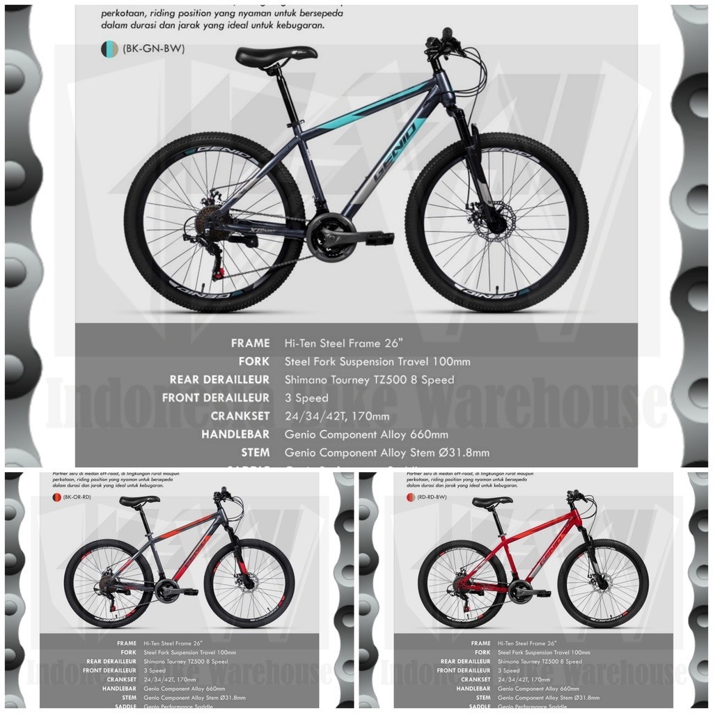 IBW - Sepeda Gunung MTB GENIO M341 M342 24" 26"