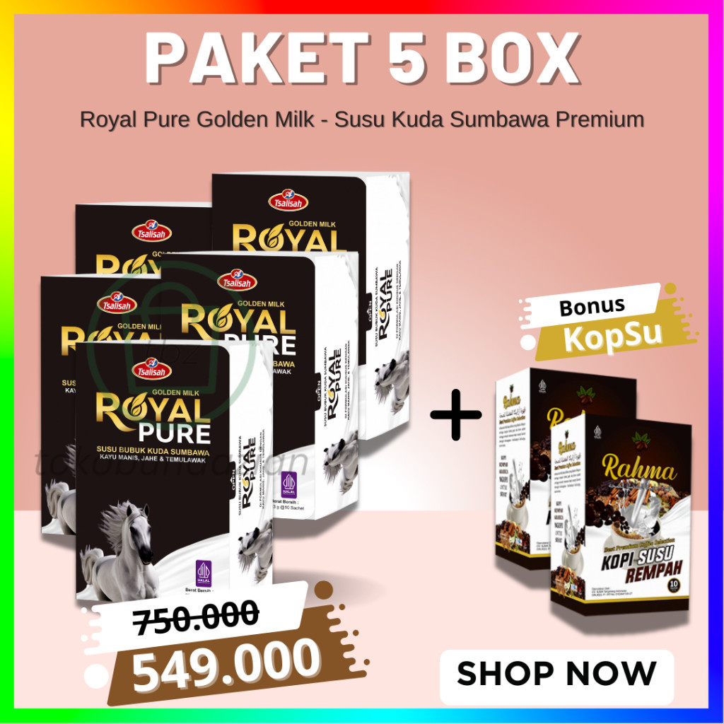 

[PAKET 5 BOX] ROYAL PURE SUSU KUDA SUMBAWA PREMIUM