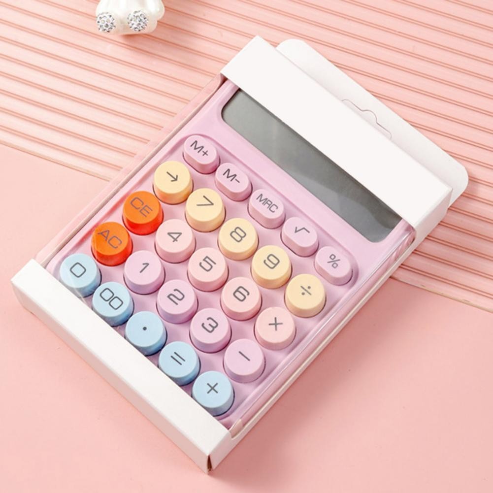 

Lightweight Calculator Easy to Press Calculator Colorful Mechanical Pushbutton Calculator with Lcd Display Big for Easy for Home