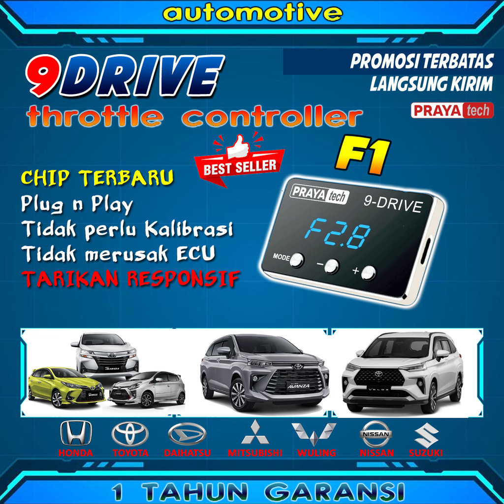 9 drive Piggyback Remap Ecu  Brio AVANZA CALYA AYLA SIGRA AGYA CRZ BRV MOBILIO XENIA RUSH TERIOS ALP