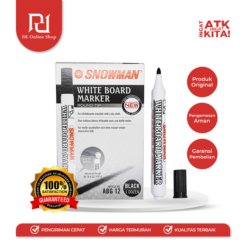 

SNOWMAN SPIDOL PAPAN TULIS/ WHITEBOARD MARKER ABG-12 (1PC)