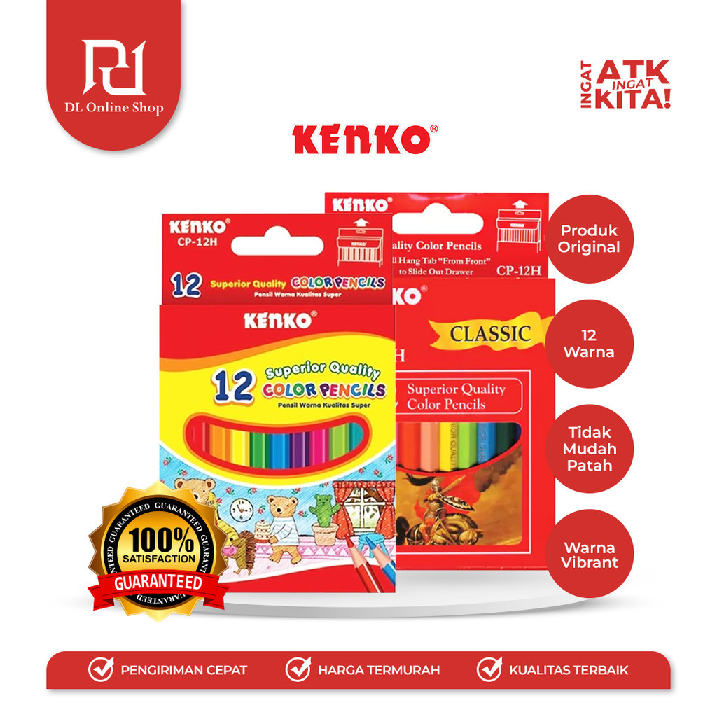 

KENKO PENSIL WARNA/ COLOR PENCIL CP-12HALF CLASSIC (1SET)