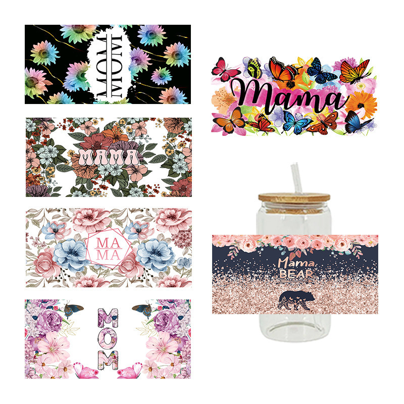 

UV DTF Transfer Sticker MOM Theme For The 16oz Libbey Glasses Wraps Cup Can DIY Waterproof D11777