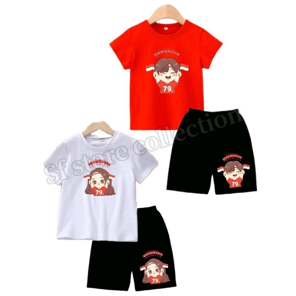 Baju Setelan Anak Cewek Cowok 17 Agustusan