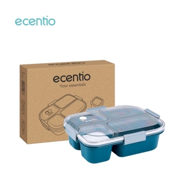 Ecentio Kotak makan 4skat 1100ml Lunch box Ecentio 4sekat Tempat makan Kotak makan Ecentio