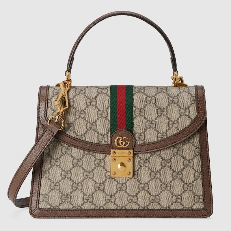 gucci OPHIDIA SMALL TOP HANDLE BAG WITH WEB