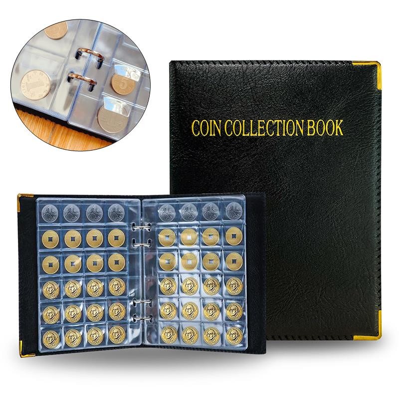 

120/360 Pockets Coin Collection Book 10/20 Pages Coin Collection Holder Album Commemorative Coin Or