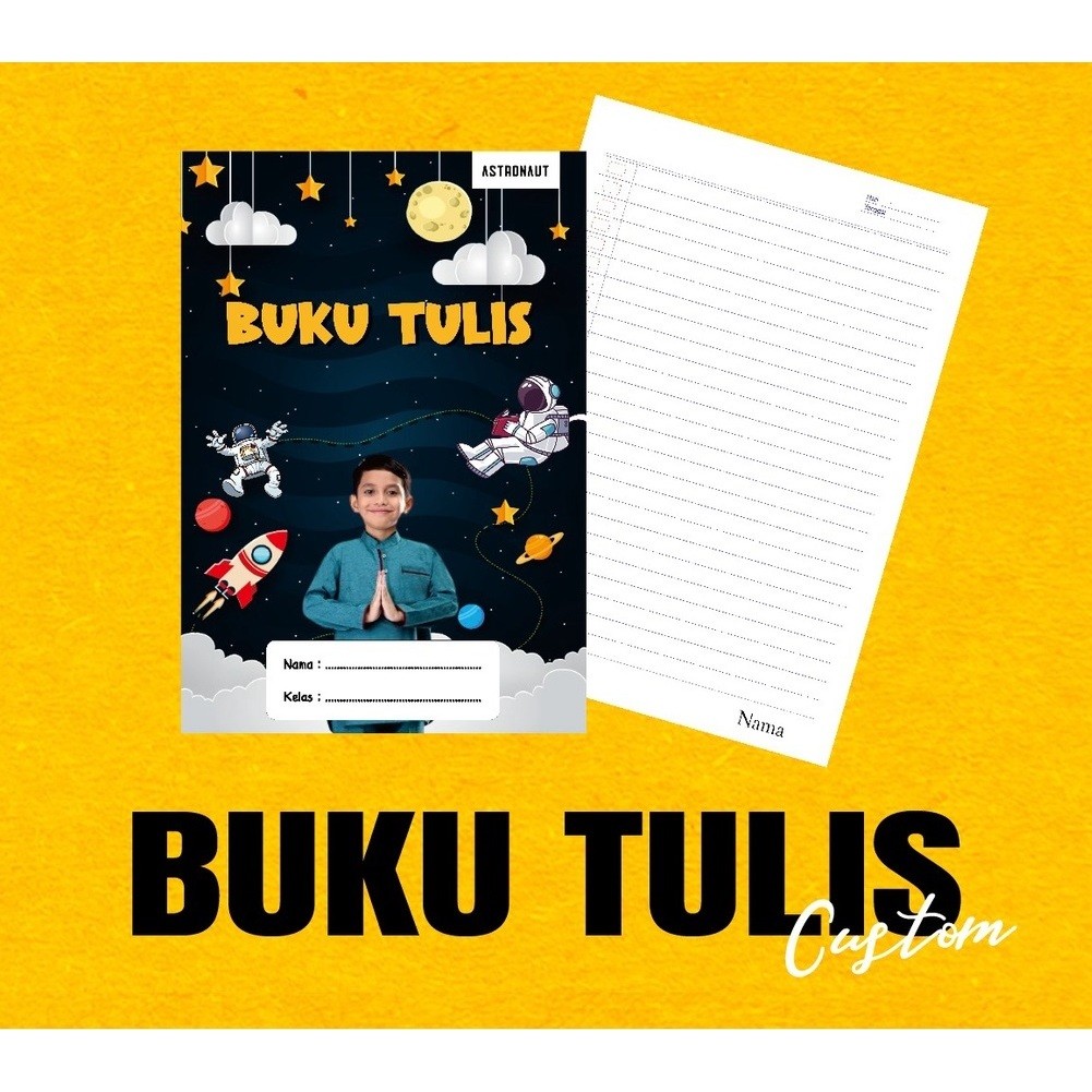 

BUKU TULIS SEKOLAH CUSTOM COVER & ISI / BUKU TULIS FOTO ANAK / BUKU TULIS COSTUM DESAIN