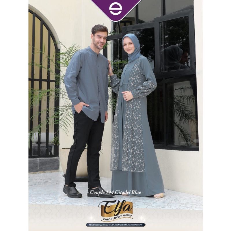 Ethica Sarimbit Keluarga 2021 Elfa Couple 144 Citadel Blue