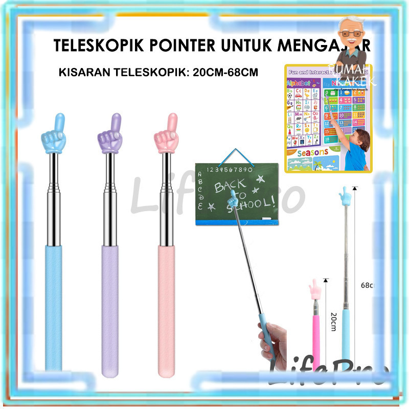 

20-68CM TONGKAT PENUNJUK PAPAN TULIS / TELESKOPIK POINTER UNTUK MENGAJAR
