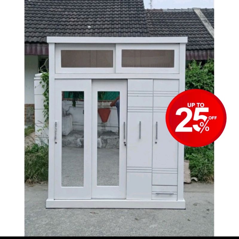 Lemari 4 Pintu Sliding /Lemari Pakaian Hijab Model Tiktok