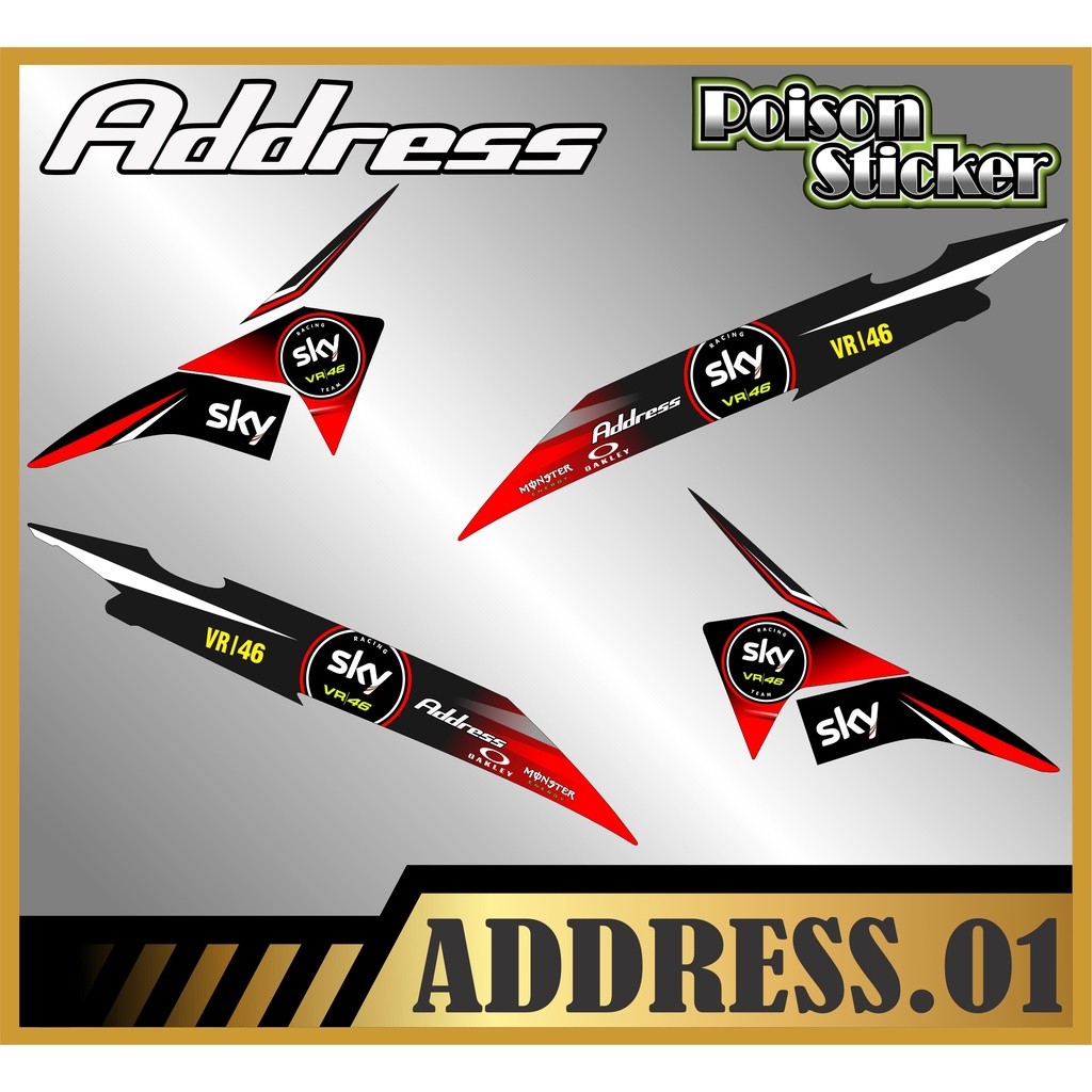 Striping Sticker SUZUKI ADDRESS sticker variasi ADDRESS CODE 01