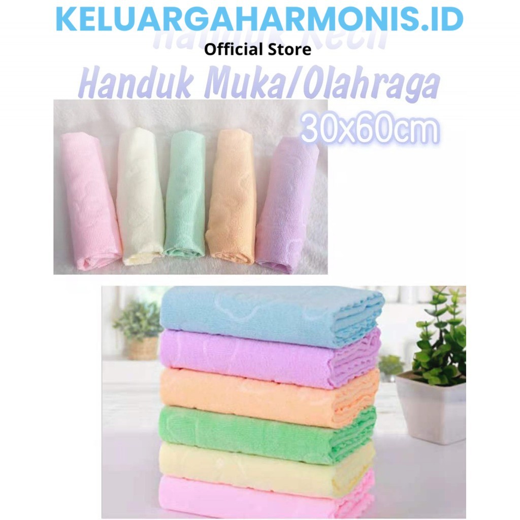 Handuk Muka ukuran 30x60cm / handuk olahraga / handuk muka / handuk suvenir / handuk kecil