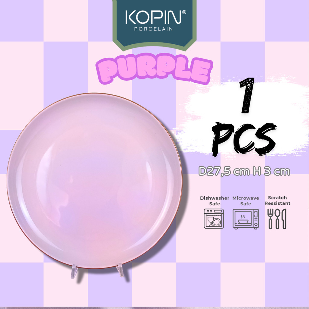 Piring Makan Ceper Besar Keramik Porcelain Diameter 27,5 cm | KOPIN