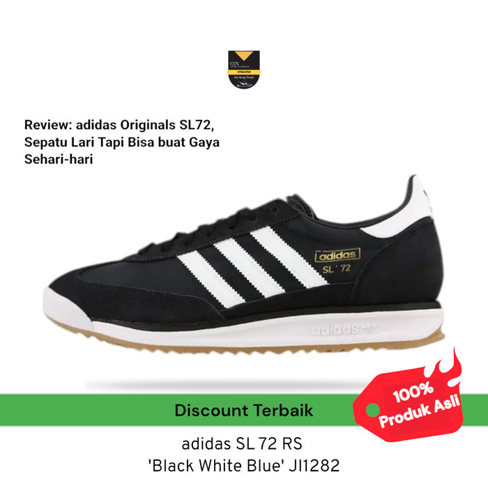 Sepatu adidas SL 72 RS 'Black White Blue' JI1282 - Red/Off White, 40.7