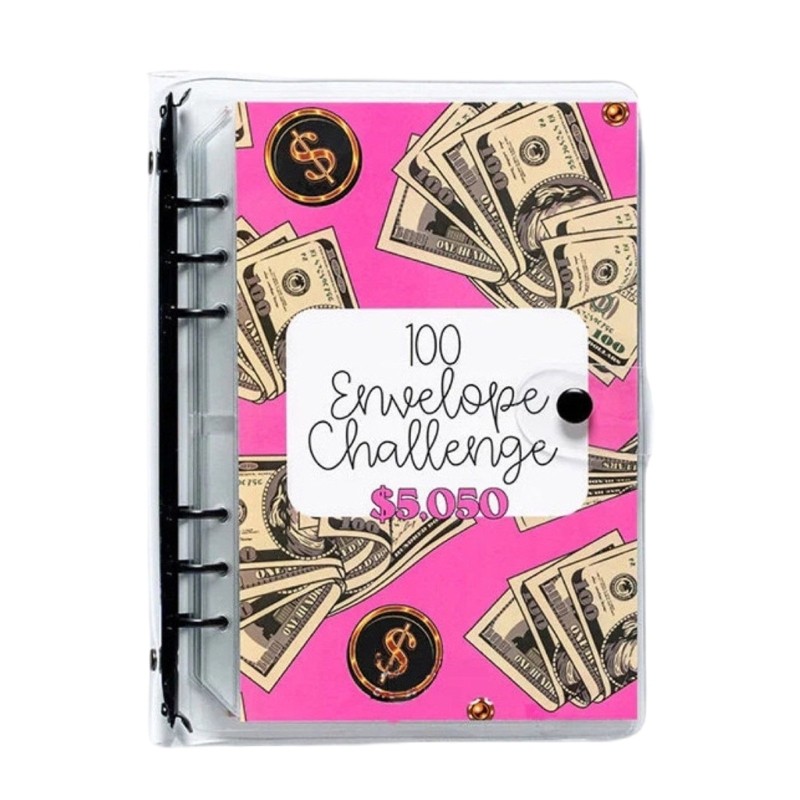 

Effective 100/52Day Budget Planner Practical Undated Money Saving Challenge Book Waterproof Budget with Cash Envelopes