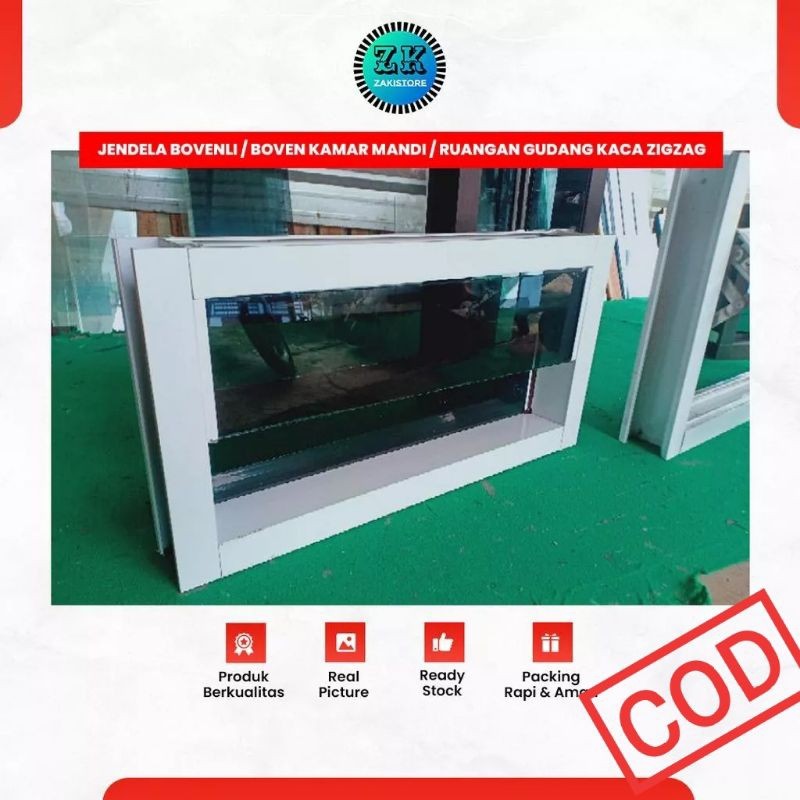 SD3EW Jendela boven kamar mandi 40x60 Kaca Zigzag Jendela Aluminium Kamar  Mandi dll