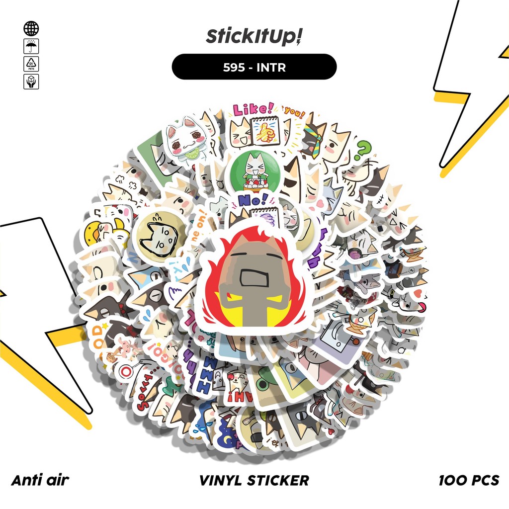 

COD 100 Pcs Stiker Toro Inoue Lucu Anti Air Untuk Dekorasi Notebook Sepeda Skateboard Handphone DIY