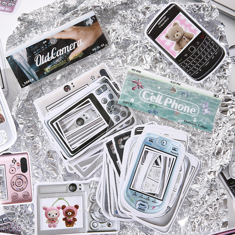 

20Pcs/lot Y2K Electronic Collage Series Sticker Pack Idol Card Deco Scrapbook DIY Material Decoration Stationery Stickers