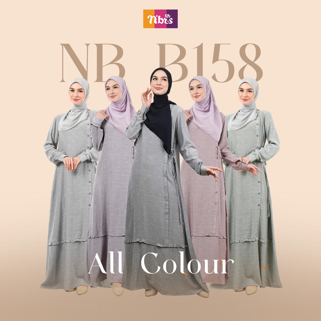 Gamis Rayon Polos Tidak Bermotif Nb B158 Wanita Dewasa by Nibras