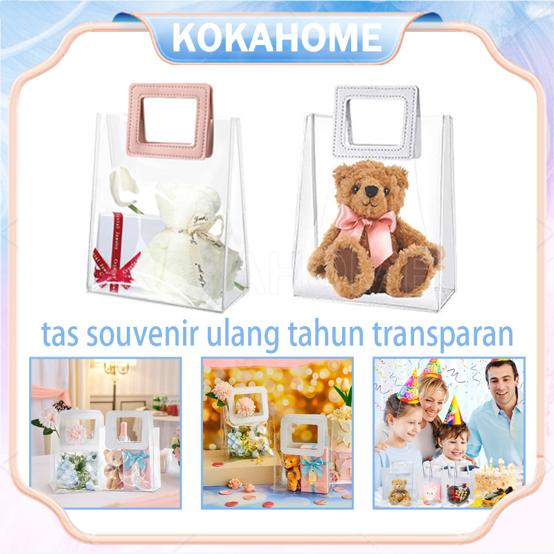 tas souvenir ulang tahun transparan/tas jinjing transparan/tas hadiah transparan/tas souvenir transp